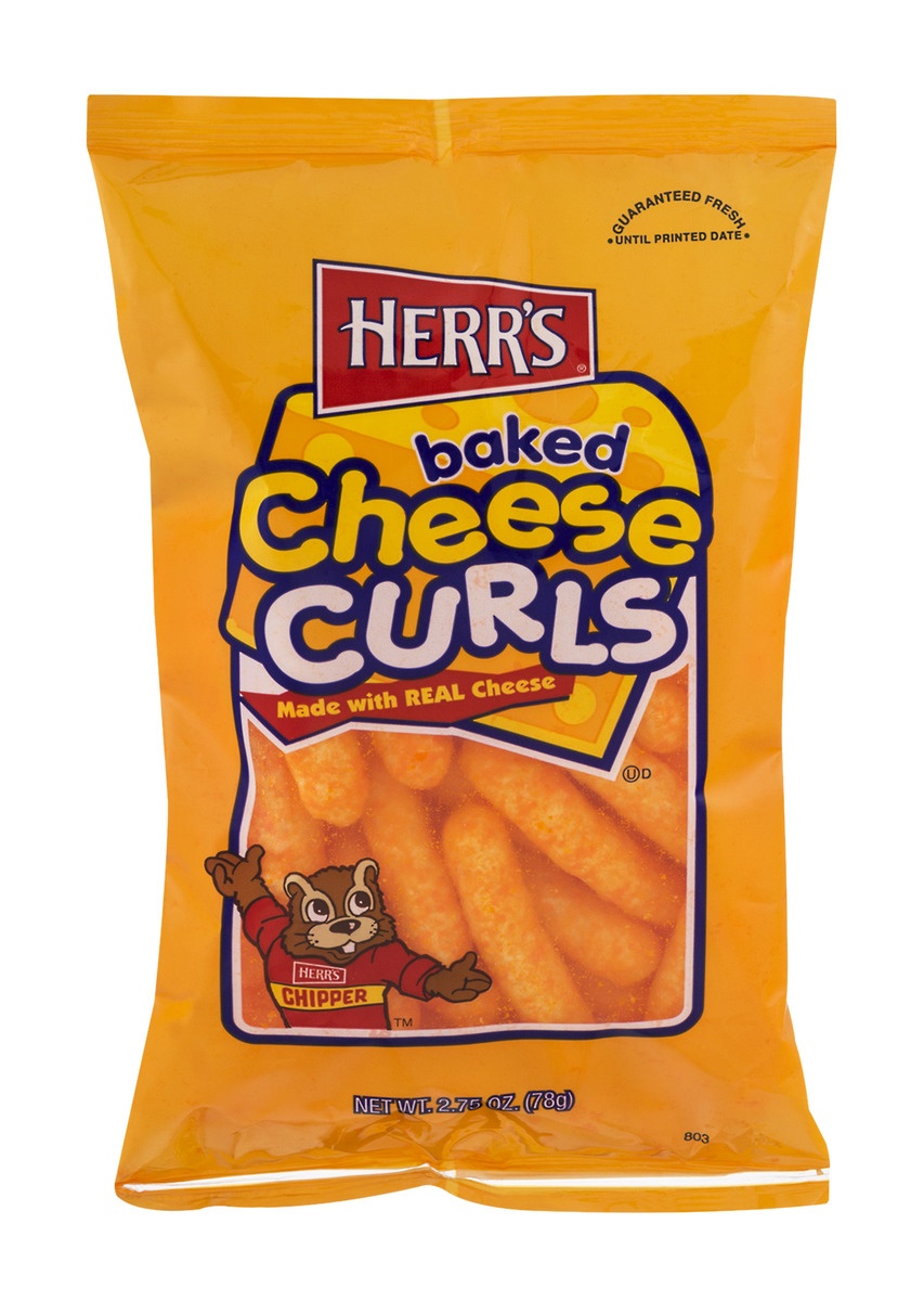 slide 1 of 1, Herr's Cheese Curls, Baked, 2.75 oz