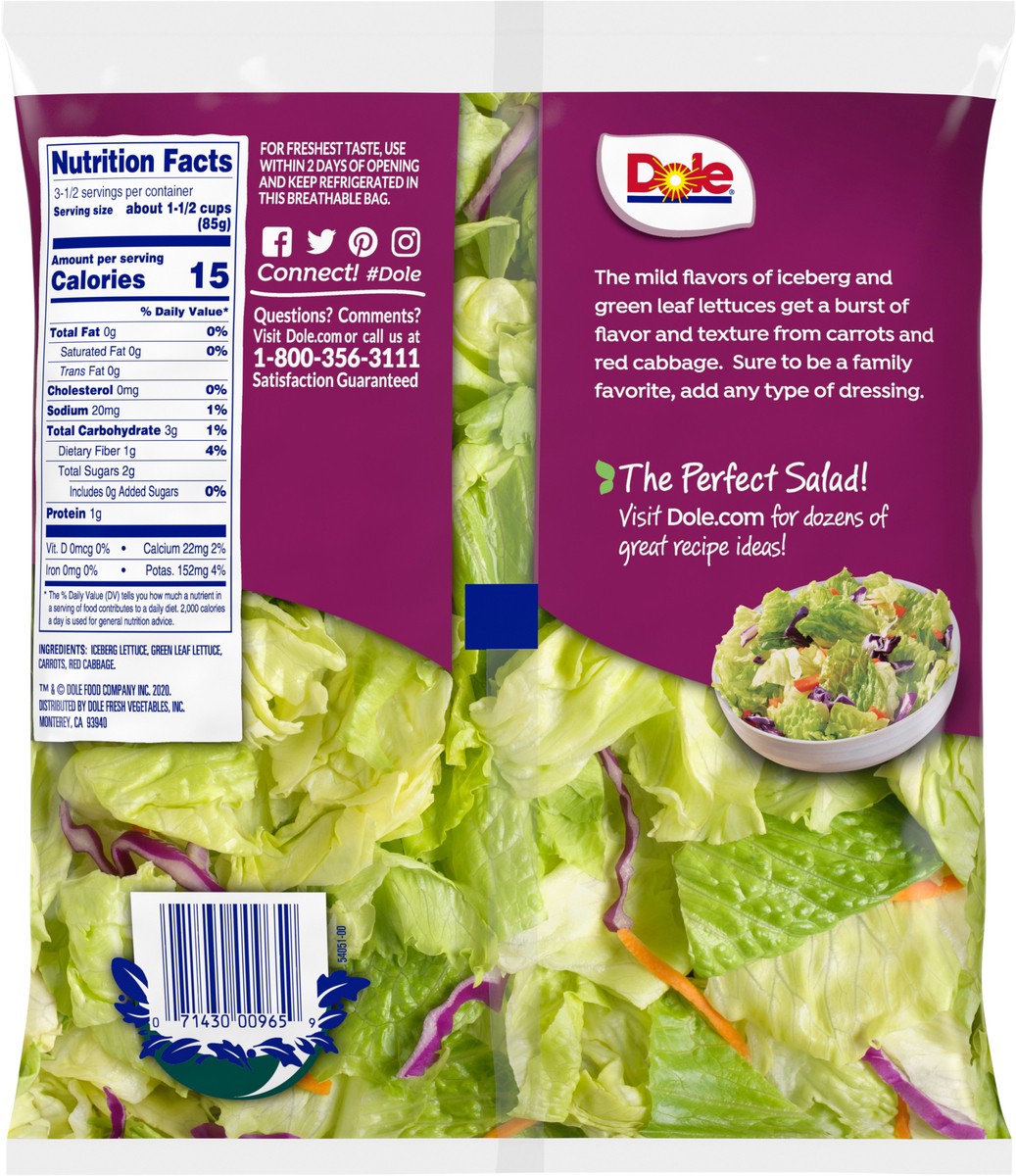 slide 3 of 7, Dole Salad Greener Selection, 11 oz, 11 oz