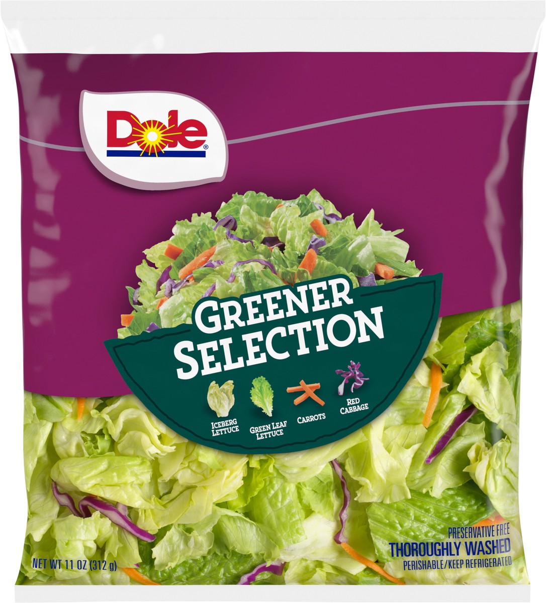 slide 1 of 7, Dole Salad Greener Selection, 11 oz, 11 oz