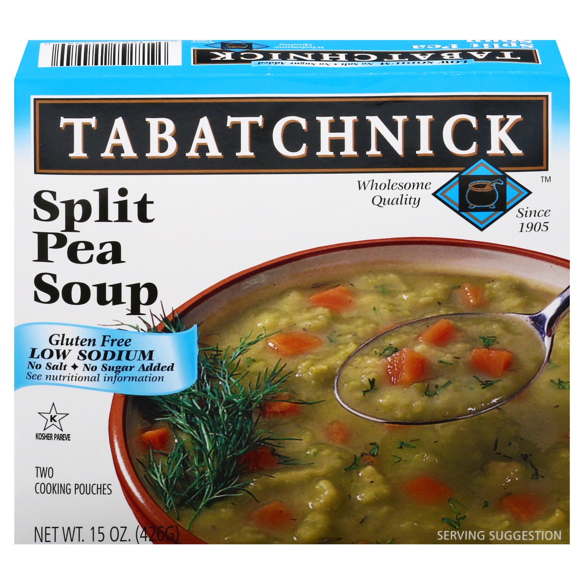 slide 1 of 13, Tabatchnick Low Sodium Split Pea Soup, 15 oz