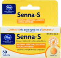 slide 1 of 1, Kroger Senna-S Natural Laxative Stool Softener Tablets, 60 ct