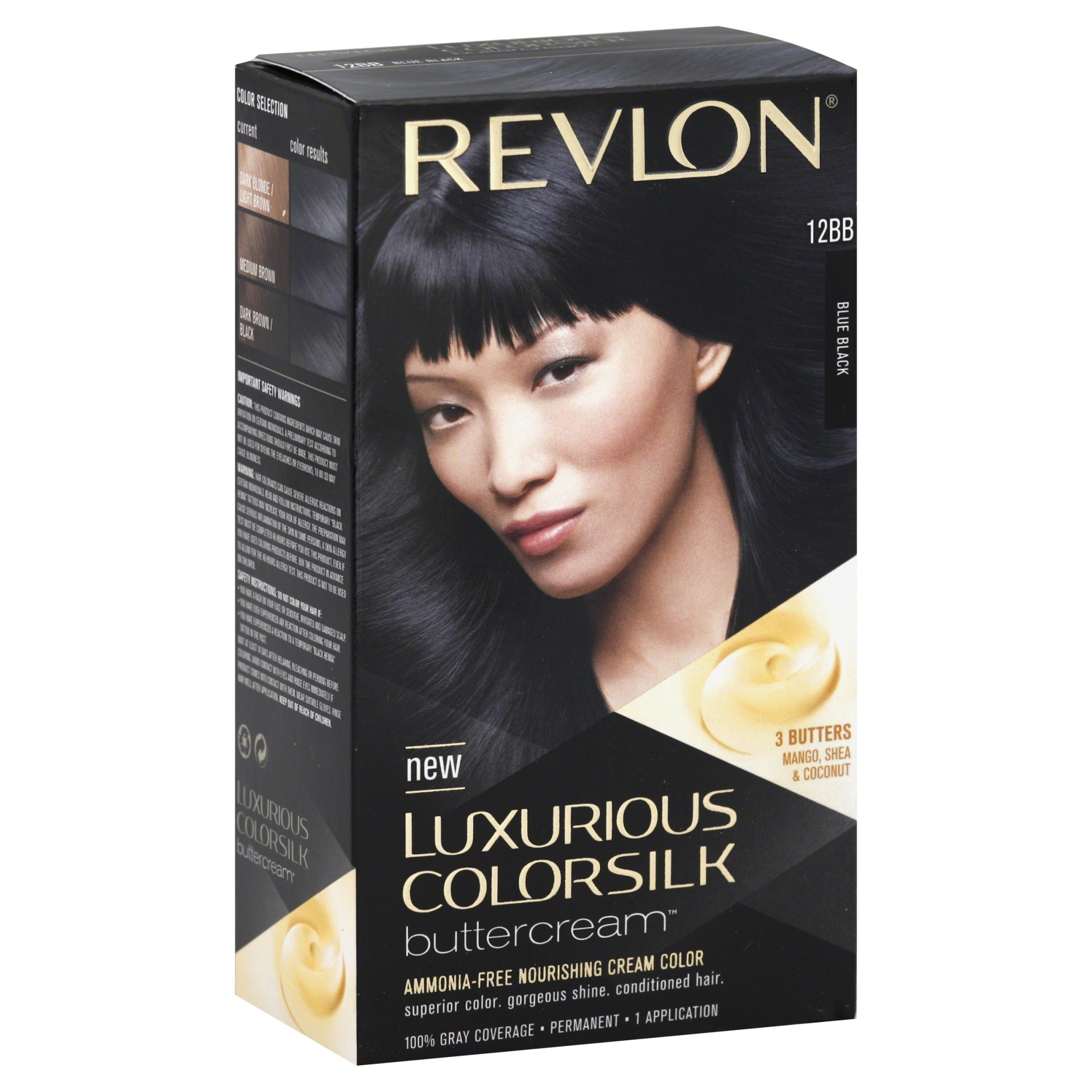 slide 1 of 1, Revlon Luxurious Colorsilk Buttercream Haircolor - 12BB Blue Black, 1 ct