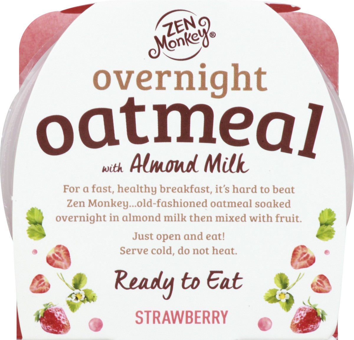 slide 7 of 12, Zen Monkey Overnight Strawberry Oatmeal with Almond Milk 5.3 oz, 5.3 oz