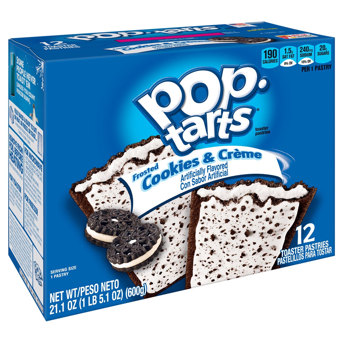 slide 2 of 10, Pop-Tarts Kellogg's Pop-Tarts Frosted Cookies & Creme Pastries, 12 ct