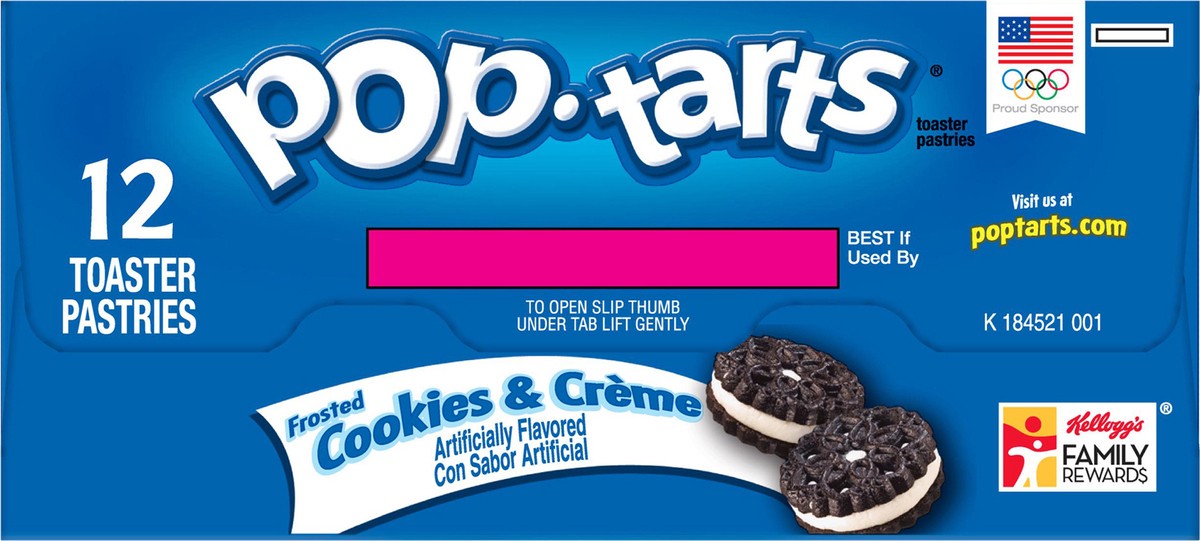slide 5 of 10, Pop-Tarts Kellogg's Pop-Tarts Frosted Cookies & Creme Pastries, 12 ct