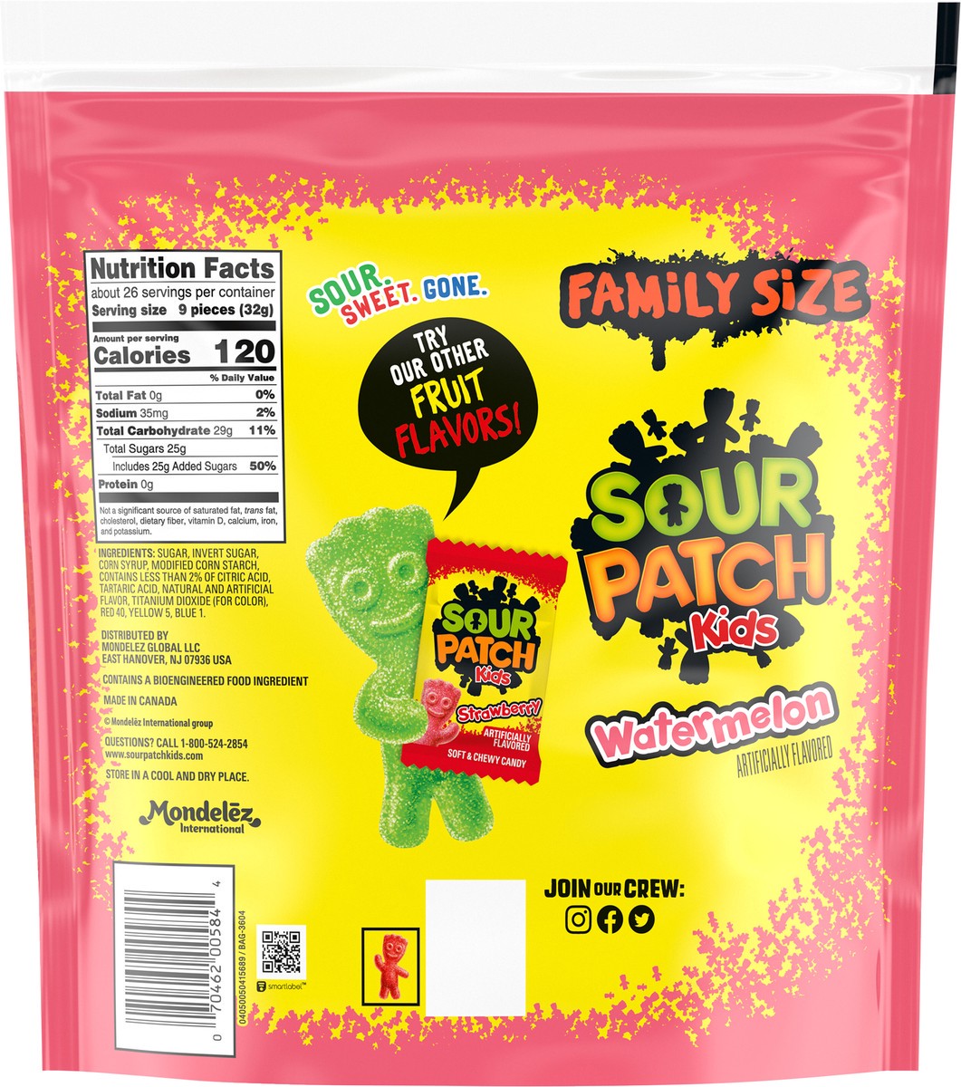 slide 5 of 9, Sour Patch Kids Sour Patch Watermelon Soft & Chewy Candy, 1.8 lb