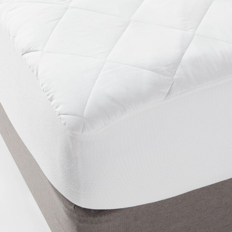 slide 1 of 1, Queen Machine Washable Waterproof Quilted Mattress Pad White - Made By Design, 1 ct