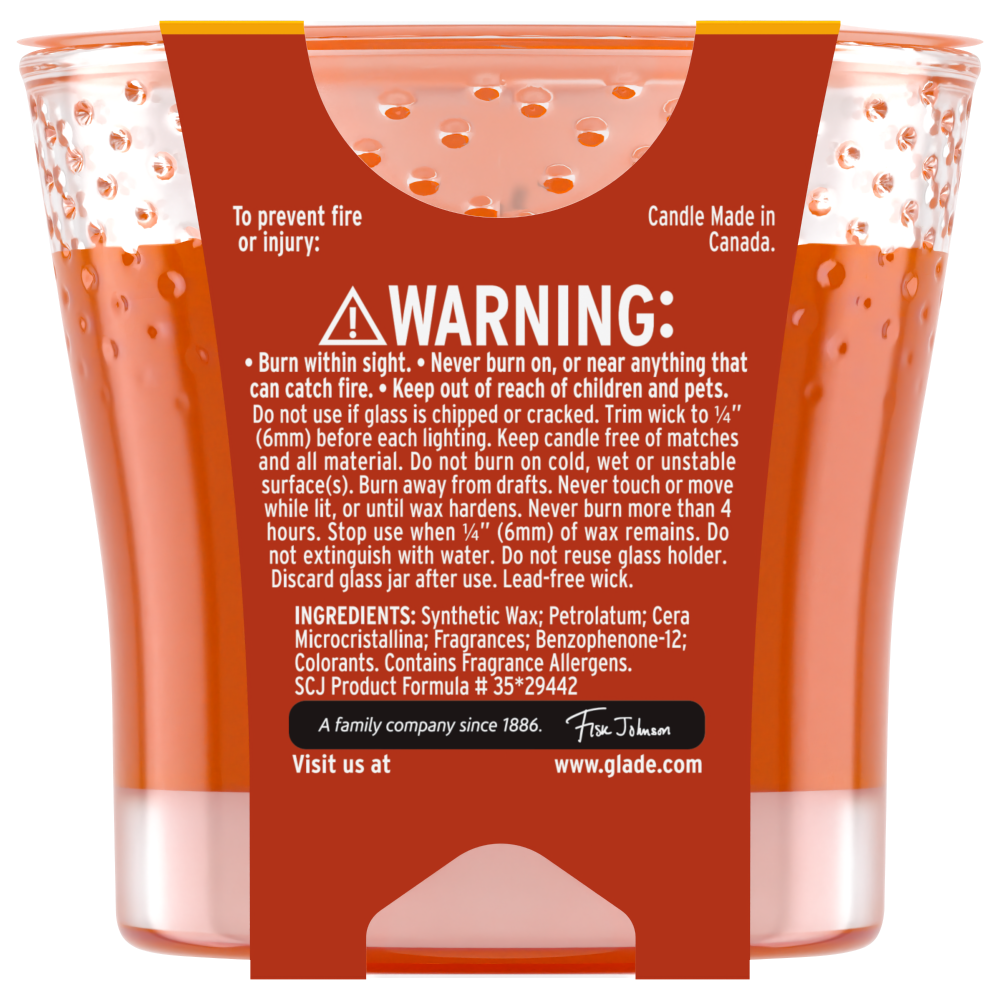 slide 3 of 6, Glade 1 Wick Scented Candle, Golden Pumpkin & Spice, Fragrance Infused with Essential Oils, 3.4 oz, 3.4 oz