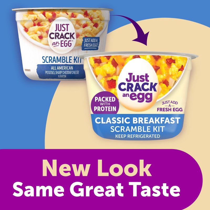 slide 3 of 9, Ore-Ida Just Crack an Egg Classic Breakfast Scramble Kit with Potatoes, Cheese, Bacon - 3oz, 3 oz