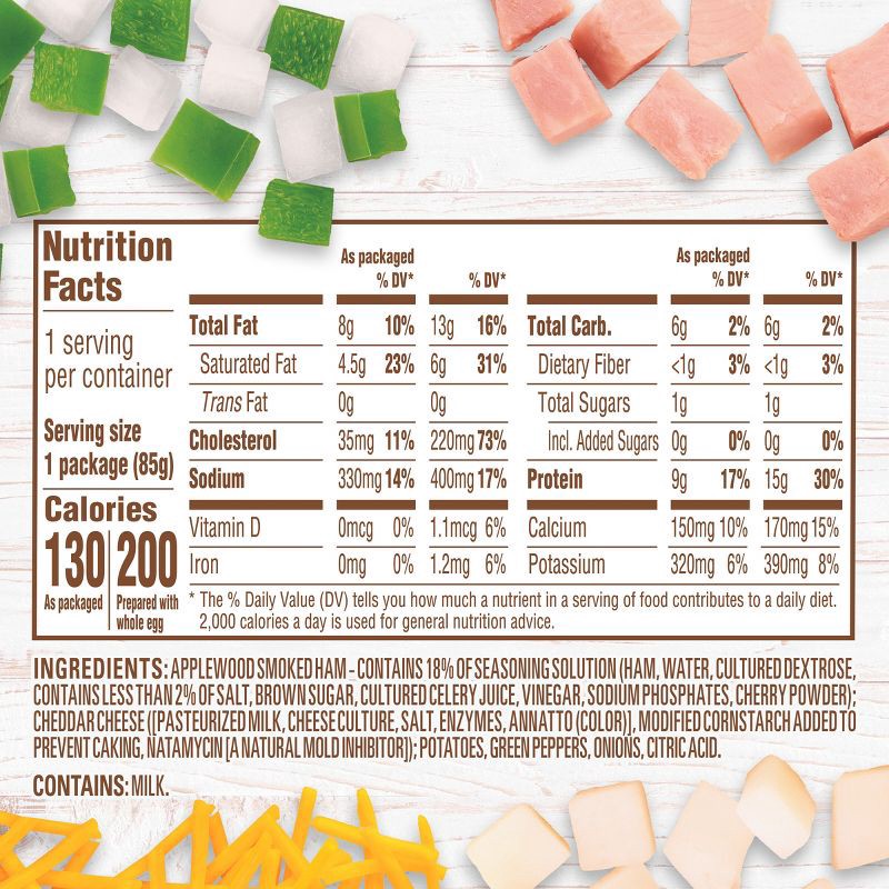 slide 3 of 9, Ore-Ida Just Crack an Egg Scramble Kit with Smoked Ham and Cheese - 3oz, 3 oz