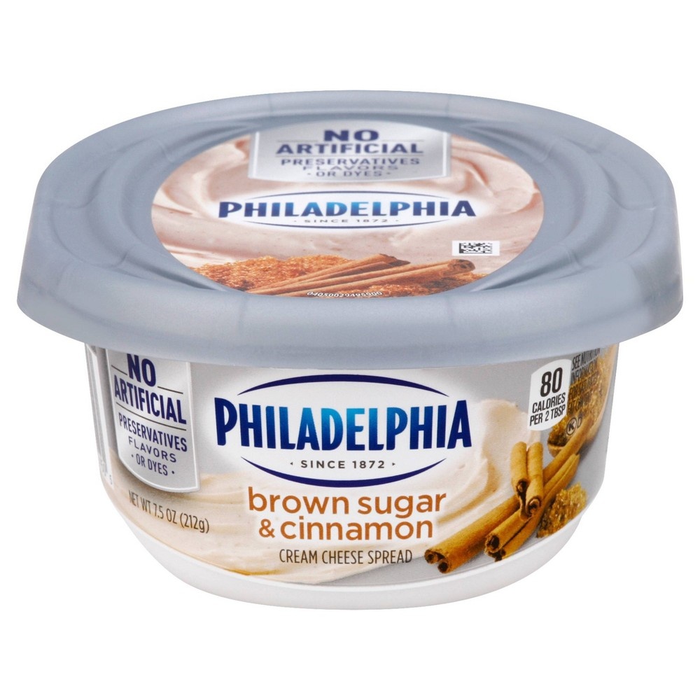 slide 2 of 6, Philadelphia Cream Cheese Brown Sugar & Cinnamon, 7.5 oz