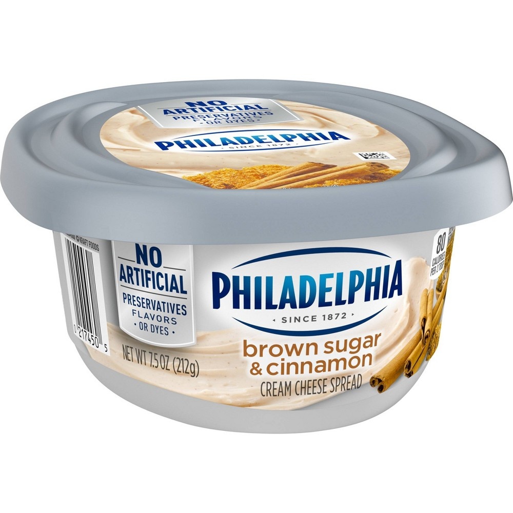 slide 5 of 6, Philadelphia Cream Cheese Brown Sugar & Cinnamon, 7.5 oz