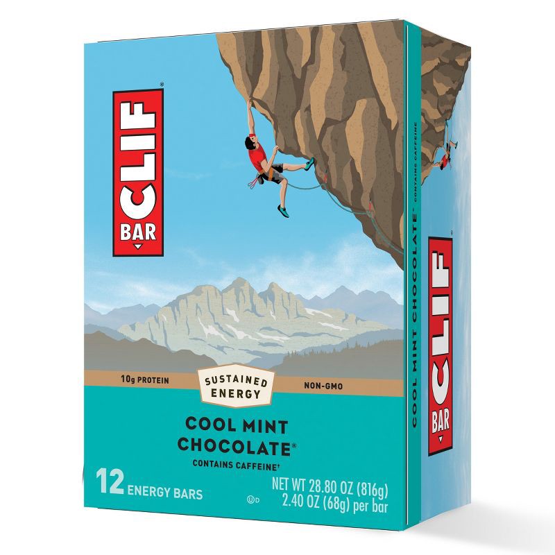 slide 4 of 7, CLIF Bar Cool Mint Chocolate Energy Bars - 12ct, 12 ct