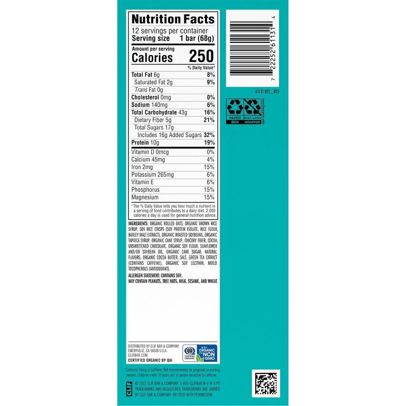 slide 6 of 7, CLIF Bar Cool Mint Chocolate Energy Bars - 12ct, 12 ct