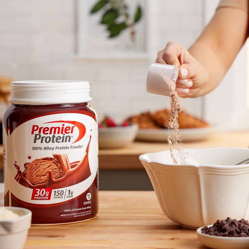 slide 3 of 7, Premier Protein 100% Whey Protein Powder - Chocolate Milkshake - 17 Serve, 1 ct