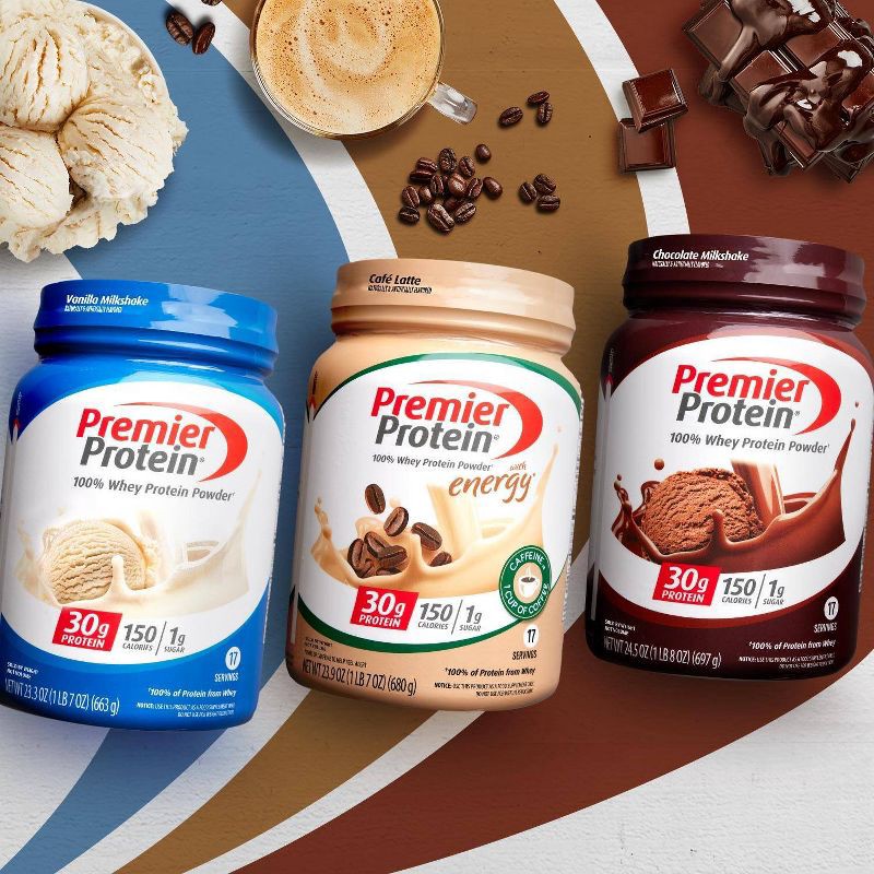 slide 4 of 7, Premier Protein 100% Whey Protein Powder - Chocolate Milkshake - 17 Serve, 1 ct