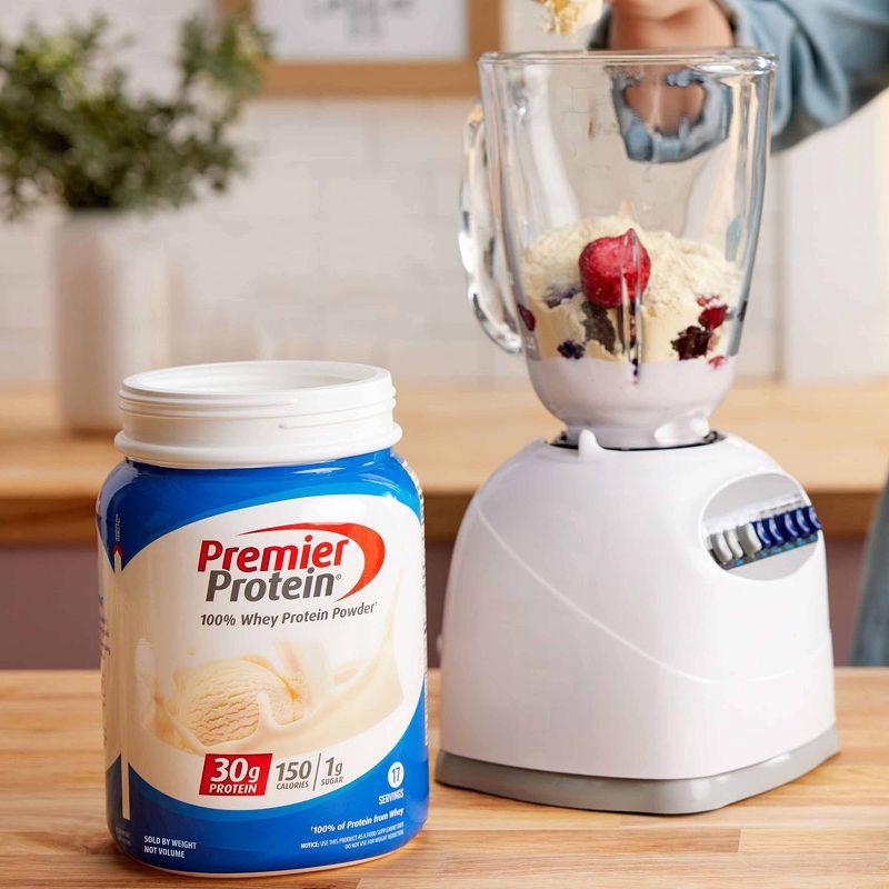 slide 3 of 7, Premier Protein 100% Whey Protein Powder - Vanilla Milkshake - 17 Serve, 1 ct