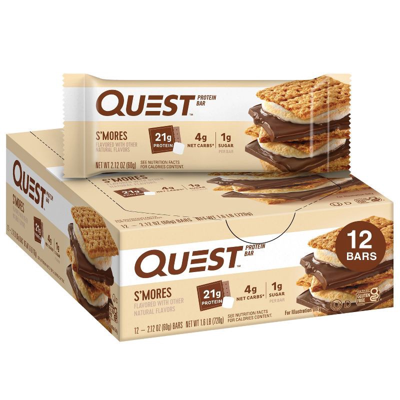 slide 1 of 7, Quest Nutrition 21g Protein Bar - S'mores - 12ct, 21 gram, 12 ct