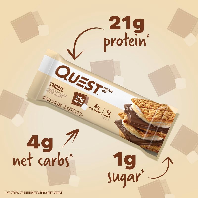 slide 5 of 7, Quest Nutrition 21g Protein Bar - S'mores - 12ct, 21 gram, 12 ct
