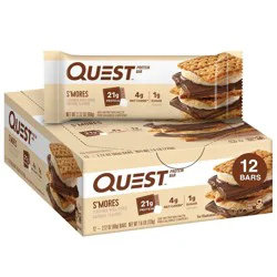 Quest Nutrition S'mores Whey Protein Bars - 21g Protein - 12ct