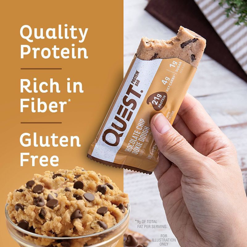slide 4 of 7, Quest Nutrition Protein Bar - Chocolate Chip Cookie Dough - 12ct, 12 ct