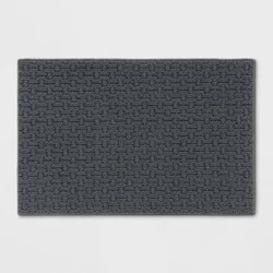 1'8"x2'6" Washable Solid Machine Tufted Accent Rug Gray - Threshold™: Skid-Resistant, Indoor, Low Pile, OEKO-TEX Certified