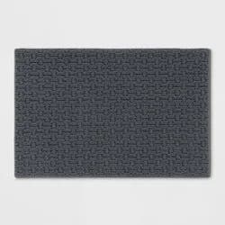 1'8"x2'6" Washable Solid Machine Tufted Accent Rug Gray - Threshold™: Skid-Resistant, Indoor, Low Pile, OEKO-TEX Certified