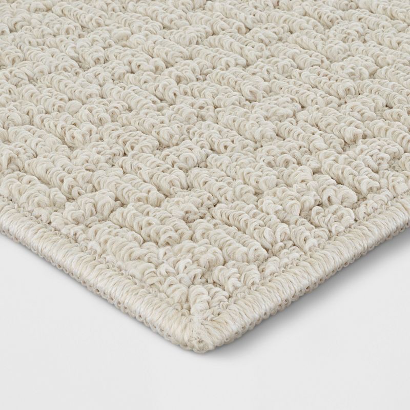 slide 2 of 3, 1'8"x2'6" Washable Solid Machine Tufted Accent Rug Tan - Threshold™: Skid-Resistant, Indoor, Low Pile, OEKO-TEX Certified, 1 ct