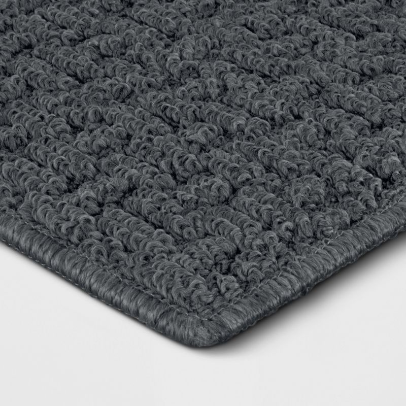slide 2 of 3, 2'6"x3'10" Washable Solid Machine Tufted Accent Rug Gray - Threshold™: Skid-Resistant Low Pile Indoor Carpet, 1 ct