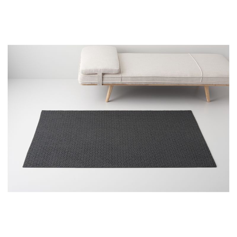 slide 4 of 4, 4'x5'6" Washable Solid Machine Tufted Accent Rug Gray - Threshold™: Skid-Resistant, Low Pile, OEKO-TEX Certified, 1 ct
