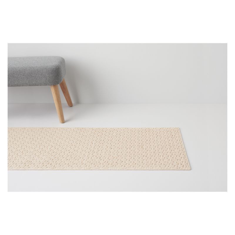 slide 4 of 4, 2'x7' Washable Solid Machine Tufted Runner Rug Tan - Threshold™: Skid-Resistant Indoor Carpet Runner, Low Pile, 1 ct