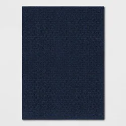 4'x5'6" Washable Solid Machine Tufted Accent Rug Blue - Threshold™: Skid-Resistant, Low Pile, Indoor Use