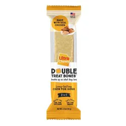 Ultra Chewy Double Bones Chicken Flavor Single Dry Dental Dog Treats - 2.8oz