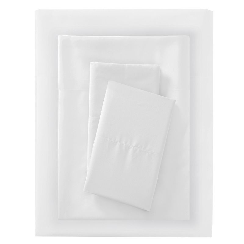 slide 1 of 4, Twin/Twin XL Microfiber Sheet Set White - Room Essentials™: Polyester, Peached, OEKO-TEX Certified, 1 ct