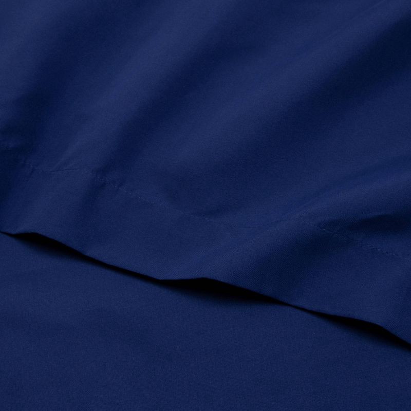 slide 3 of 4, Twin/Twin XL Microfiber Sheet Set Sudden Sapphire - Room Essentials™: Polyester, Peached, OEKO-TEX Certified, 1 ct