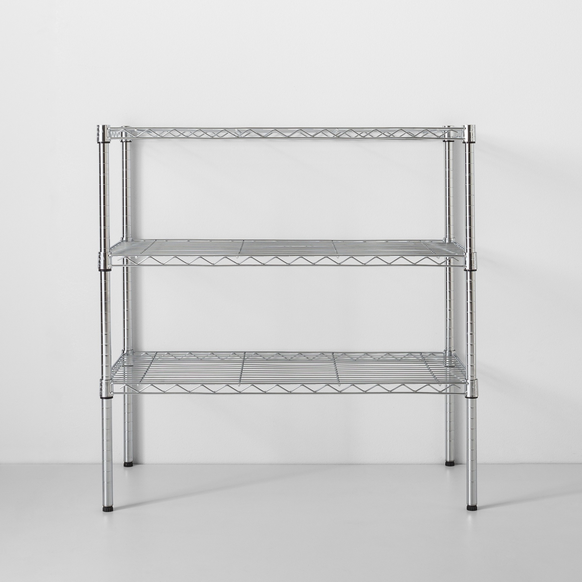 slide 1 of 4, 3 Tier Wide Wire Shelf Silver - Made By Design, 1 ct