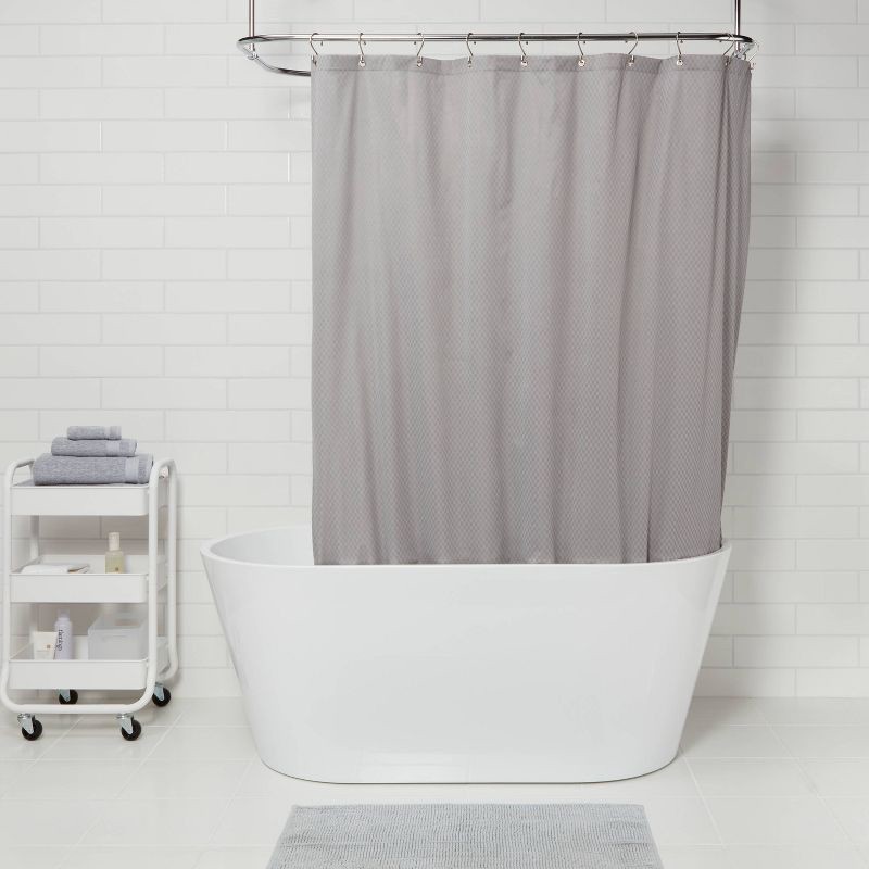 slide 2 of 4, Waterproof Fabric Heavy Weight Shower Liner Gray - Made By Design™, 1 ct