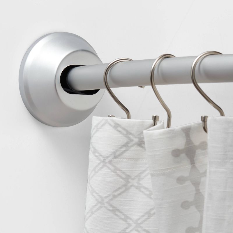 72" Tapered End Cap Curved Aluminum Shower Curtain Rod Tension or