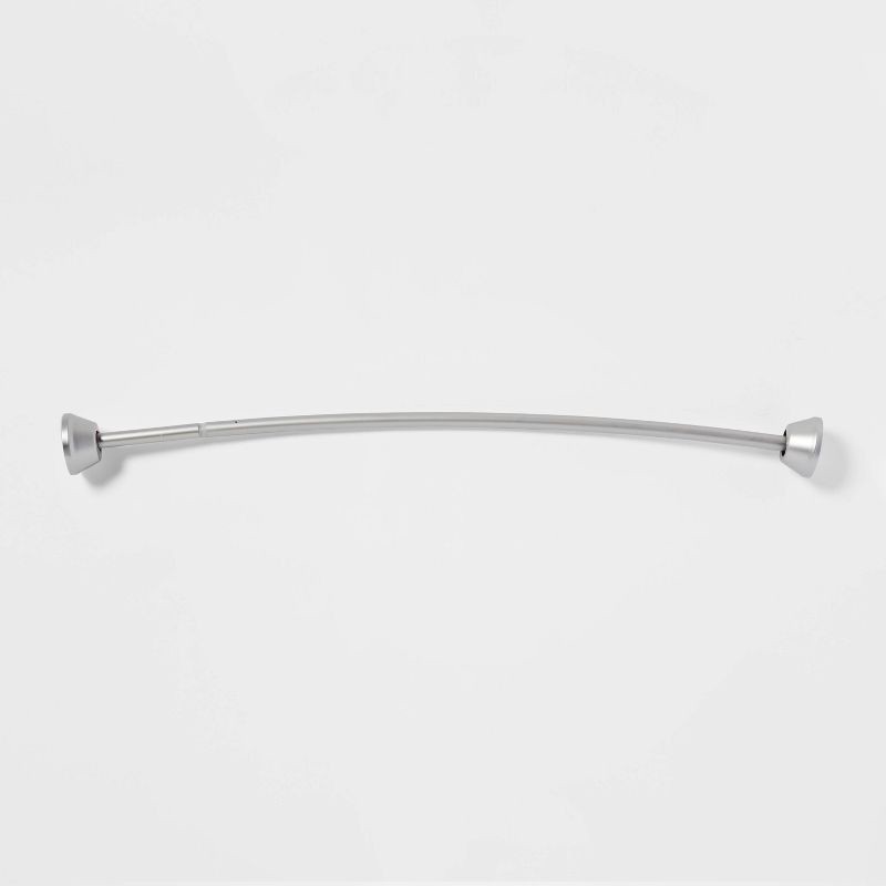 slide 1 of 4, 72" Tapered End Cap Curved Aluminum Shower Curtain Rod Tension or Permanent Mount - Made By Design™, 1 ct