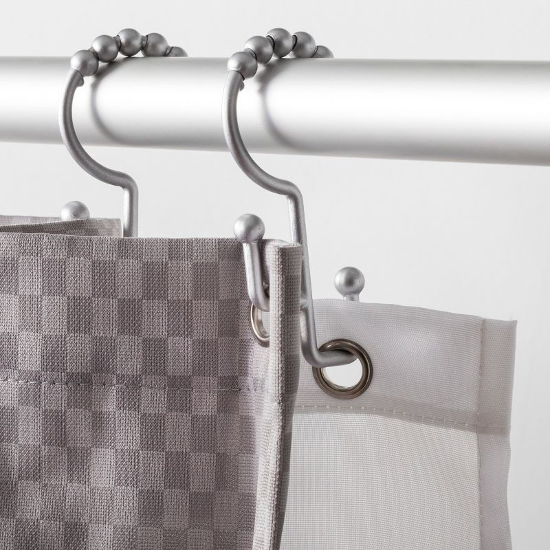 slide 4 of 4, Double Glide Rustproof Aluminum Shower Curtain Hooks - Threshold™: Liner & Rod Compatible, 12-Pack, 1 ct