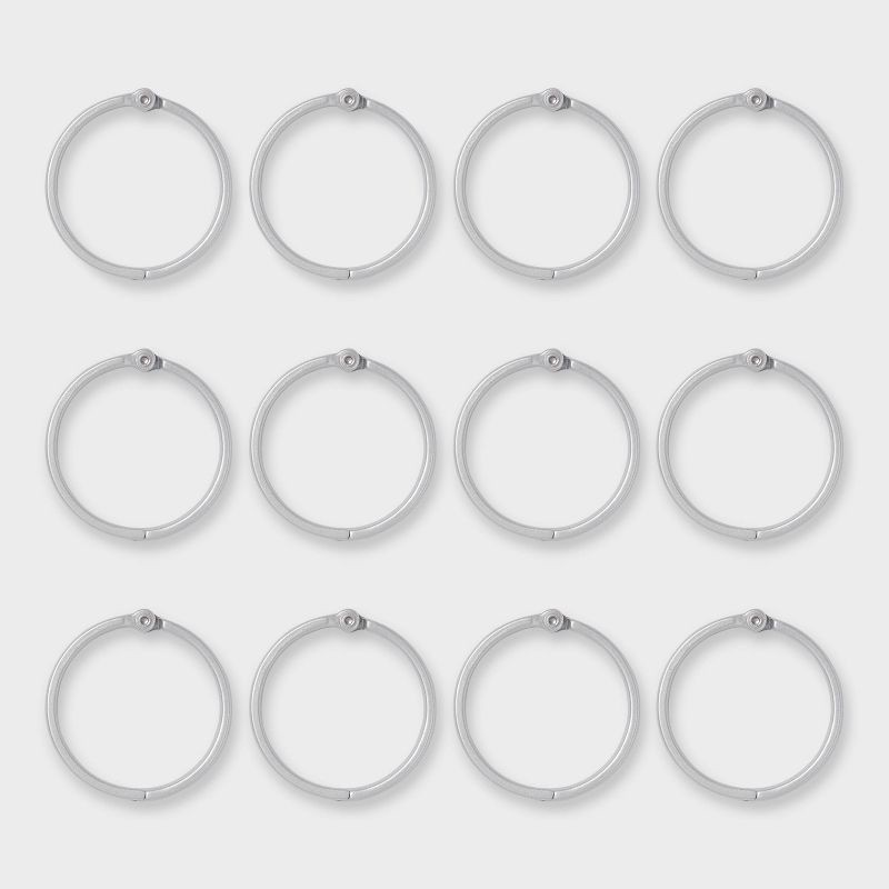 slide 2 of 4, Rustproof Aluminum Shower Curtain Ring Hook - Threshold™, 1 ct