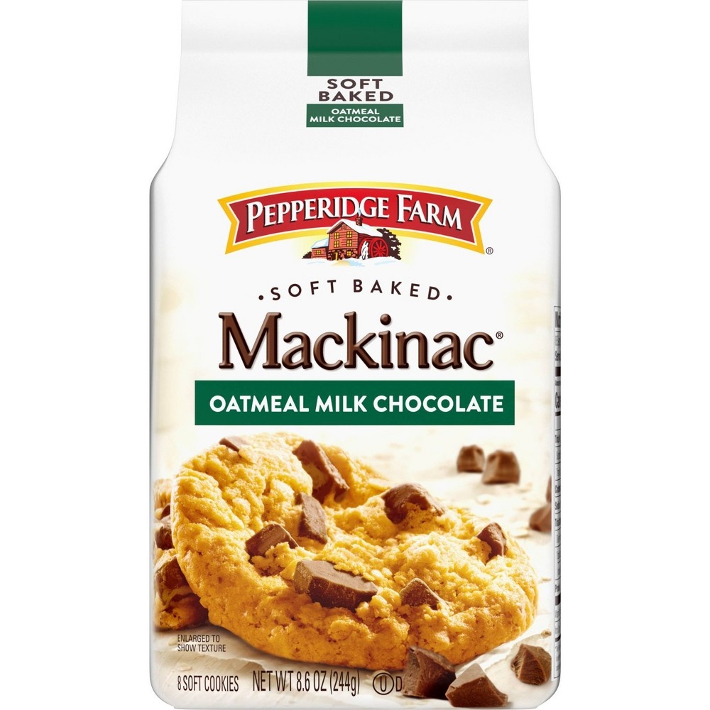slide 2 of 7, Pepperidge Farm Mackinac Soft Baked Oatmeal Milk Chocolate Cookies, 8.6 oz