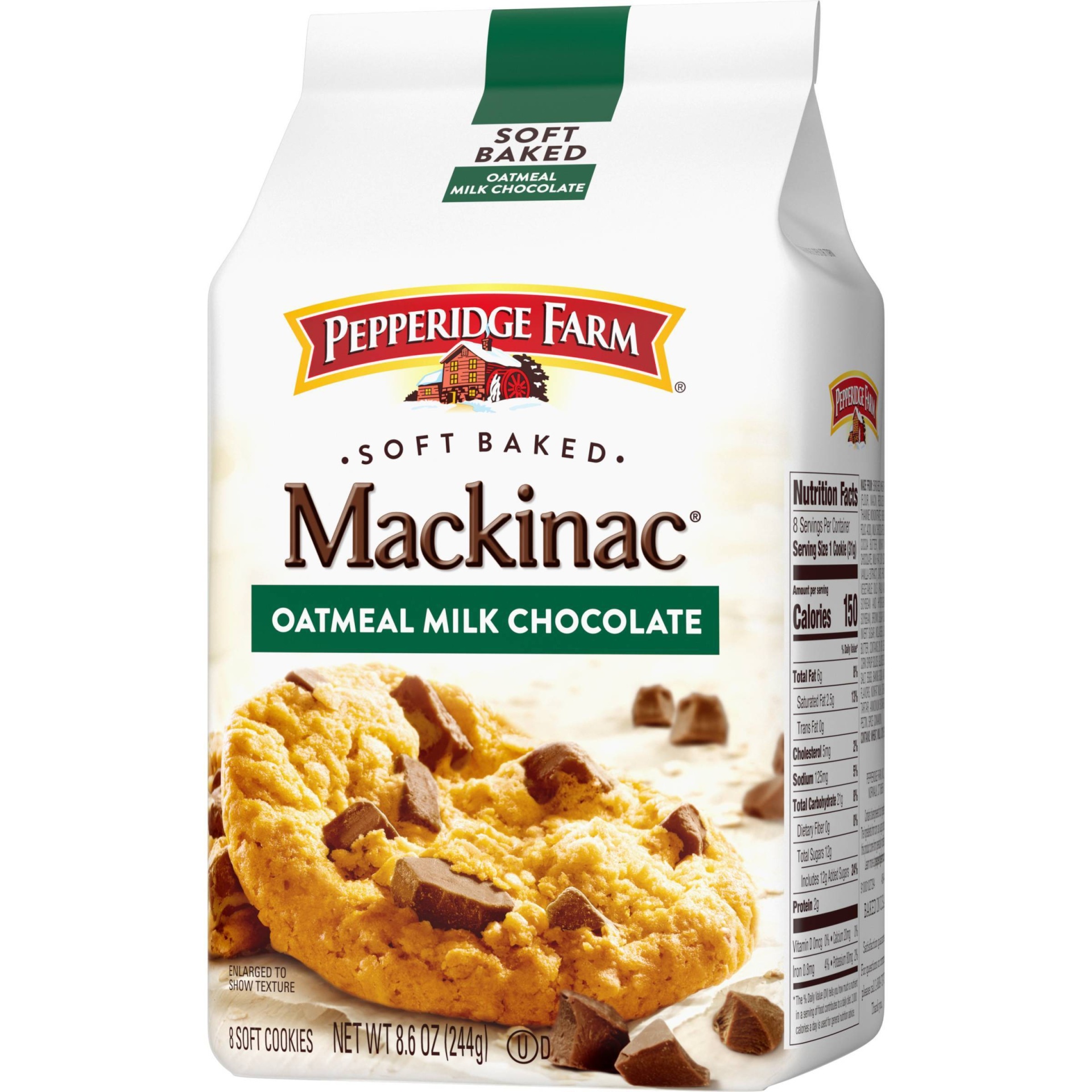 slide 1 of 7, Pepperidge Farm Mackinac Soft Baked Oatmeal Milk Chocolate Cookies, 8.6 oz