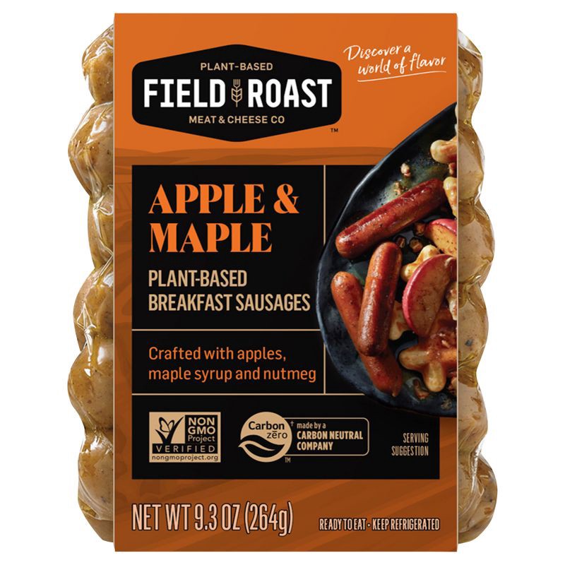 slide 1 of 4, Original Field Roast Field Roast Apple & Maple Plant Based Vegan Breakfast Sausage - 9.3oz/12ct, 9.3 oz, 12 ct