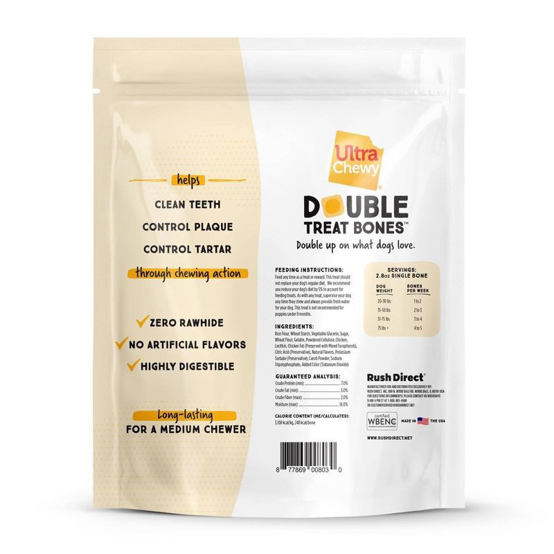 slide 2 of 5, Ultra Chewy Double Bones Chicken Flavor Dry Dental Dog Treats Value Pack - 22.4oz, 22.4 oz