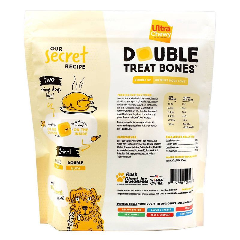 slide 3 of 5, Ultra Chewy Double Bones Chicken Flavor Dry Dental Dog Treats Value Pack - 22.4oz, 22.4 oz
