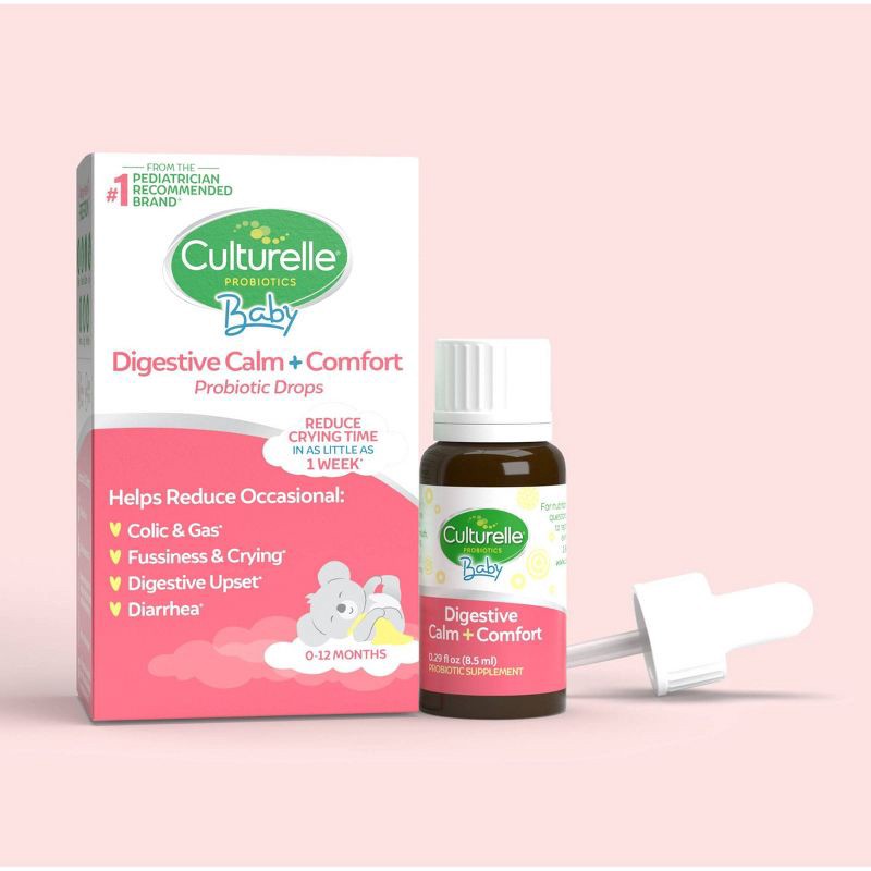 slide 2 of 8, Culturelle Baby Calm + Comfort Probiotic Drops for Colic Reduction for Babies and Infants - 0.29 fl oz, 0.29 fl oz