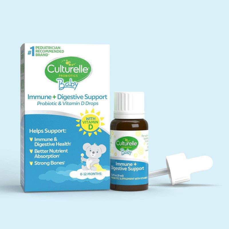 slide 2 of 8, Culturelle Baby Immune + Digestive Support Probiotic Drops for Infants & Newborns - 0.3 fl oz, 0.3 fl oz