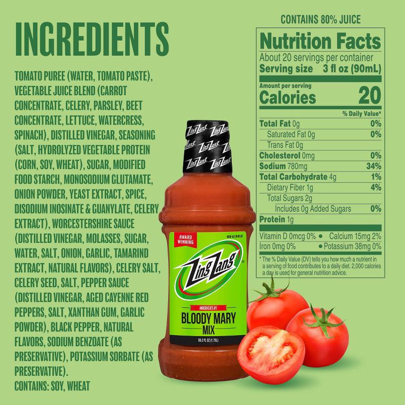 slide 4 of 9, Zing Zang Bloody Mary Mix 1.75L Bottle, 1.75 liter
