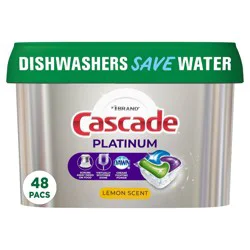 Cascade Lemon Scent Platinum ActionPacs Dishwasher Detergents - 48ct